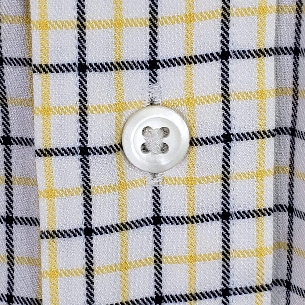 Polo Ralph Lauren Oxford Men's Large Yellow Check LS Button Down Shirt Vintage - Picture 6 of 9